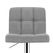Set of 4 Fabric Bar Stools NOEL Kitchen Chairs Swivel Bar Stool Gas Lift Grey - BSR