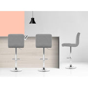 Set of 4 Fabric Bar Stools NOEL Kitchen Chairs Swivel Bar Stool Gas Lift Grey - BSR