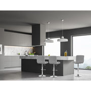 Set of 4 Fabric Bar Stools NOEL Kitchen Chairs Swivel Bar Stool Gas Lift Grey - BSR