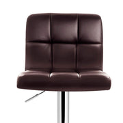 set of 4 Leather Bar Stools NOEL Kitchen Chairs Swivel Bar Stool Gas Lift Brown - BSR