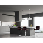set of 4 Leather Bar Stools NOEL Kitchen Chairs Swivel Bar Stool Gas Lift Brown - BSR