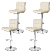 Set of 4 PU Leather Bar Stools NOEL Kitchen Chairs Swivel Bar Stool Gas Lift Beige - BSR