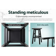 set of 4 Wooden Bar Stools Kitchen Bar Stool Chairs Barstools Black - BSR