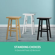 set of 4 Wooden Bar Stools Kitchen Bar Stool Chairs Barstools Black - BSR