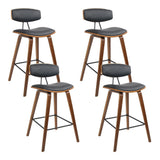 set of 4 Wooden Bar Stools Kitchen Bar Stool Dining Chair Cafe Wood Black
