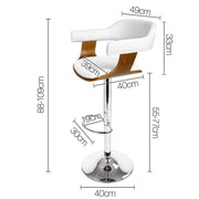 Wooden Bar Stool - White - BSR