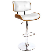 Wooden Gas Lift  Bar Stools - White - BSR
