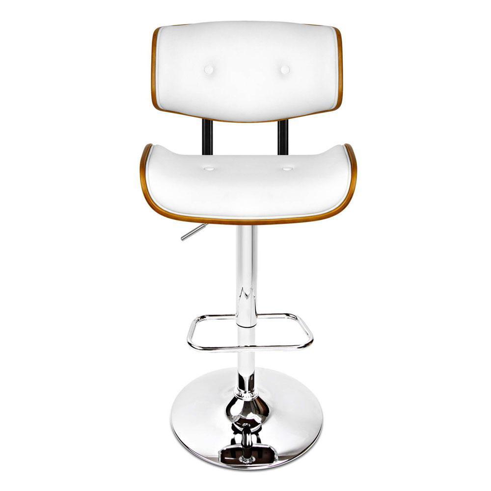 Wooden Gas Lift  Bar Stools - White - BSR