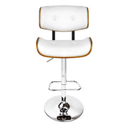 Wooden Gas Lift  Bar Stools - White - BSR