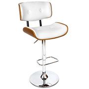 Wooden Gas Lift  Bar Stools - White - BSR