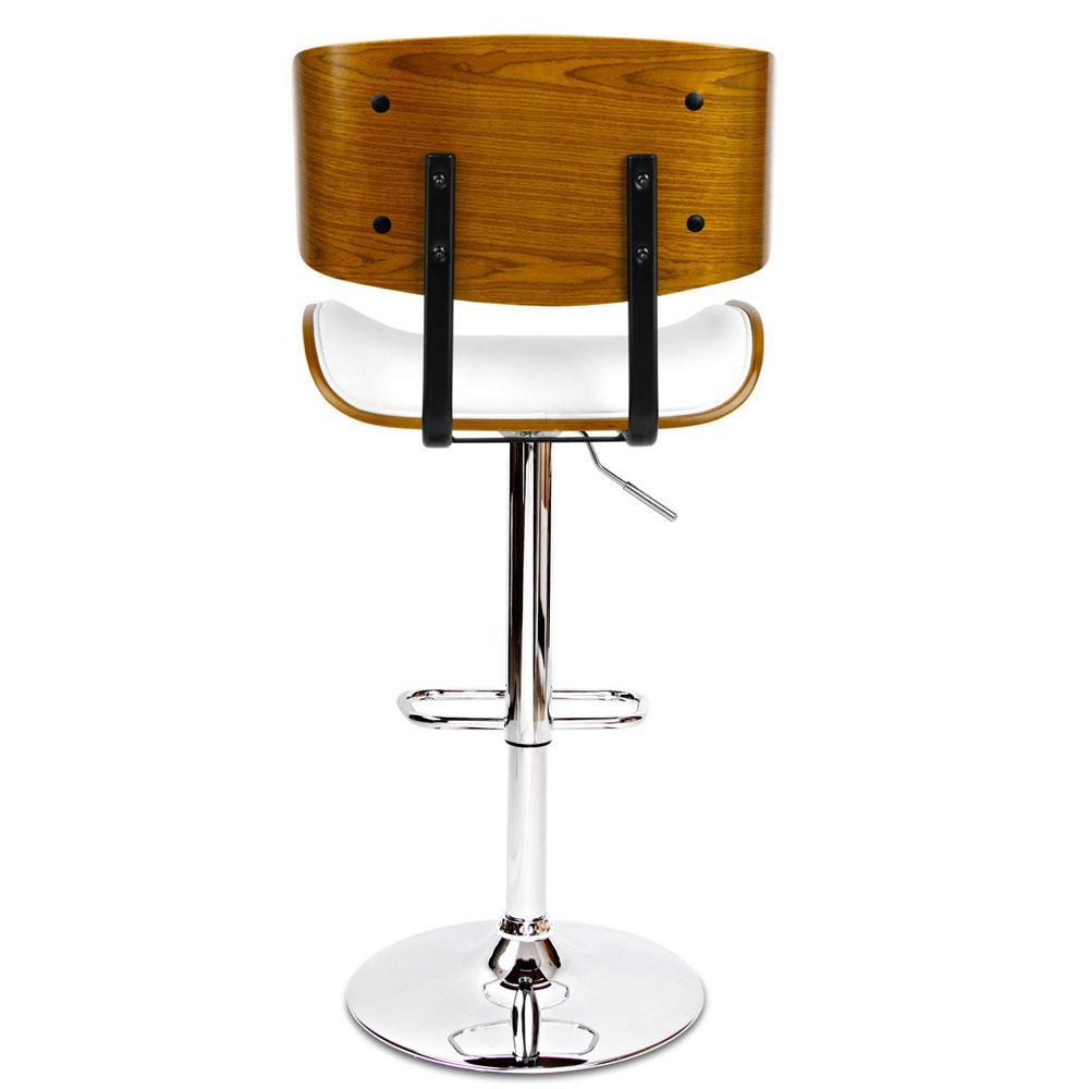 Wooden Gas Lift  Bar Stools - White - BSR