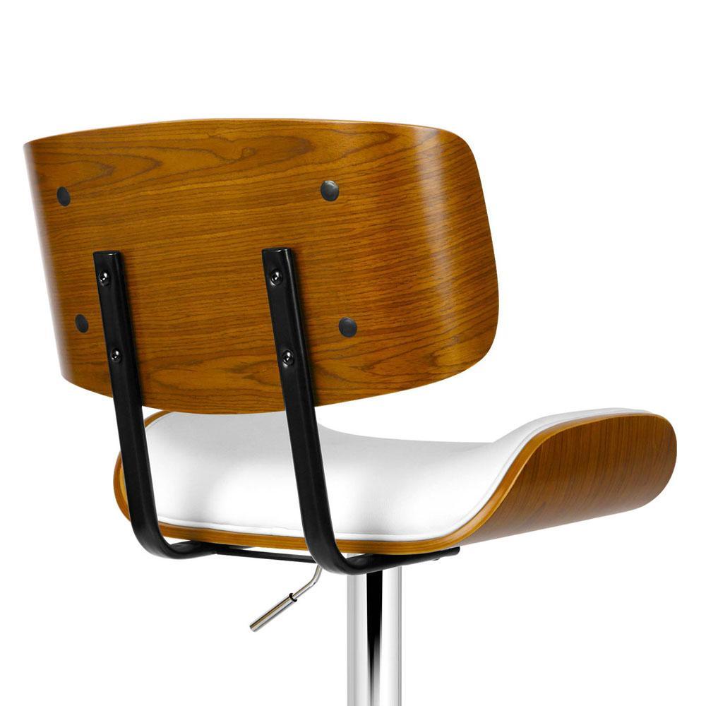 Wooden Gas Lift  Bar Stools - White - BSR