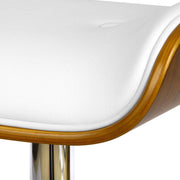 Wooden Gas Lift  Bar Stools - White - BSR