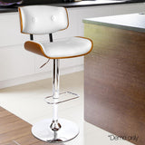 Wooden Gas Lift  Bar Stools - White - BSR