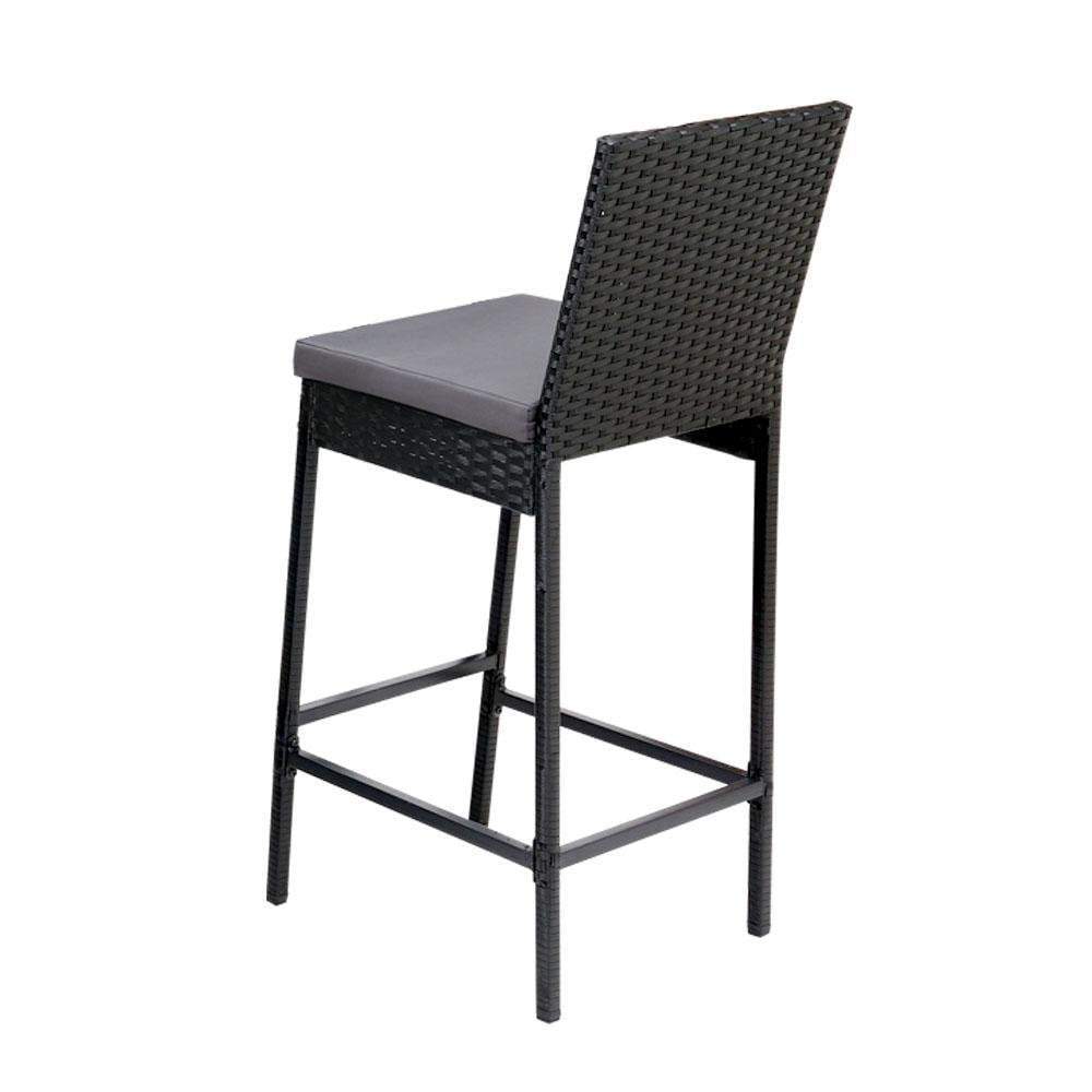 Gardeon Set of 4 Outdoor Bar Stools Dining Chairs Wicker Furniture - BSR