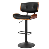 Kitchen Bar Stool Gas Lift Stool Chairs Swivel Barstool PU Leather Black x1