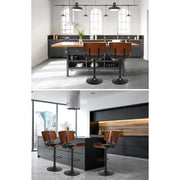 Kitchen Bar Stool Gas Lift Stool Chairs Swivel Barstool PU Leather Black x1 - BSR
