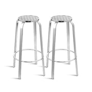 Gardeon Set of 2 Outdoor Bar Stools Patio Furniture Indoor Bistro Kitchen Aluminum - BSR
