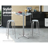 Gardeon Set of 2 Outdoor Bar Stools Patio Furniture Indoor Bistro Kitchen Aluminum - BSR