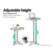 Gardeon Outdoor Bistro Set Bar Table Stools Adjustable Aluminium Cafe 3PC Round - BSR