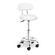 PU Leather Swivel Salon Stool - White - BSR