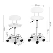 PU Leather Swivel Salon Stool - White - BSR