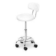 PU Leather Swivel Salon Stool - White - BSR
