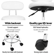 PU Leather Swivel Salon Stool - White - BSR