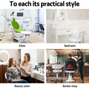 PU Leather Swivel Salon Stool - White - BSR