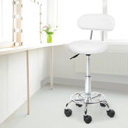 PU Leather Swivel Salon Stool - White - BSR