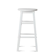 Set of 2 Beech Wood Backless Bar Stools - White - BSR