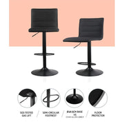 Set of 2 Fabric Bar Stools - Black - BSR
