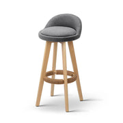 Set of 2 Fabric Bar Stools-Grey - BSR