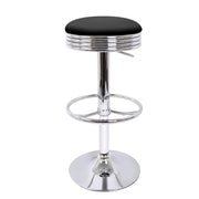 Set of 2 PU Leather Backless Bar Stools - Black - BSR