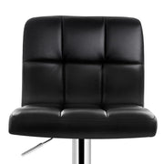 Set of 2 PU Leather Bar Stools - Black - BSR
