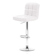 Set of 2 PU Leather Bar Stools - White - BSR