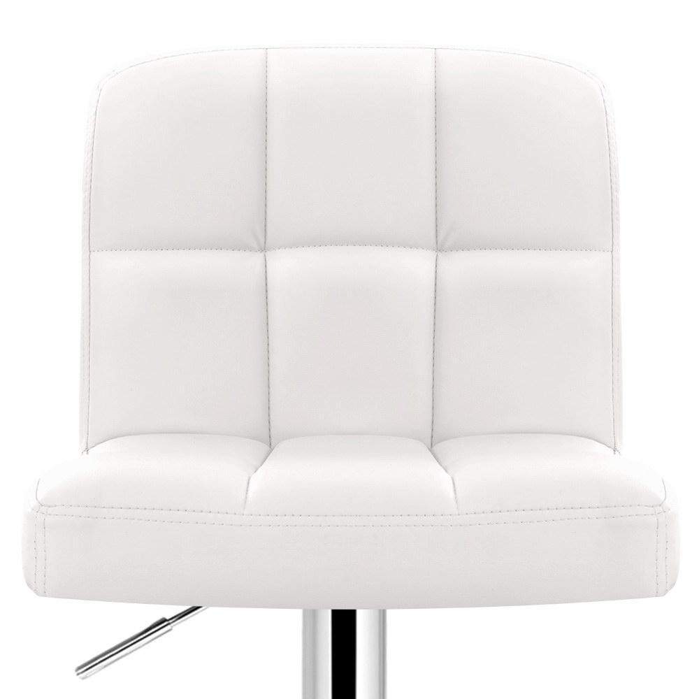 Set of 2 PU Leather Bar Stools - White - BSR