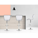 Set of 2 PU Leather Bar Stools - White - BSR
