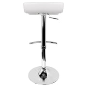 Set of 2 PU Leather Bar Stools - White - BSR