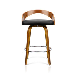 Set of 2 Wooden Bar Stools - Black - BSR