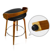 Set of 2 Wooden Bar Stools - Black - BSR