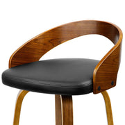 Set of 2 Wooden Bar Stools - Black - BSR
